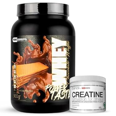 Imagem de Kit Pro Corps Whey 3W Power Taste 900g + Creatina Pura 200g (900g, Chocolate Waffle)