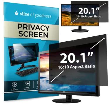 Imagem de Slice of Goodness Filtro de tela de privacidade de computador para monitor widescreen - antirreflexo, redução de luz azul e protetor de proteção de privacidade - Proporção de tela 16:10 de 20,1