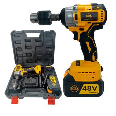 Imagem de Parafusadeira Furadeira de Impacto Pneumática com 2 Baterias de Lítio 48V Potente Resistente Ergonômica