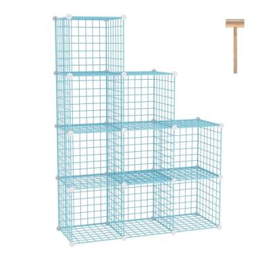 Imagem de C&AHOME Armazenamento de cubo de arame, 9 - organizadores de cubos grades de metal C, unidades de prateleiras modulares, organizador de armário, ideal para casa, escritório, sala de estar, 92 cm C x