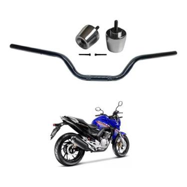 Imagem de Guidão Com Pezinho Cbx 250 Twister Preto Fosco 2014 Diante - Manini, 2