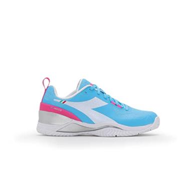 Imagem de Diadora Tênis feminino Blushield Torneo All Ground, Azul-celeste, branco, 11