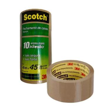Imagem de Fita Empacotamento 3M Scotch 45mmx45m Marrom C/4
