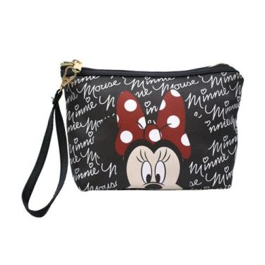 Imagem de Necessaire Preto Assinatura Rosto Minnie - Disney - Taimes