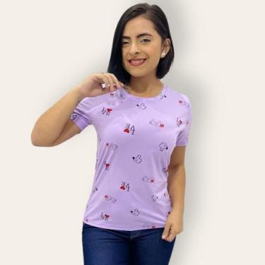 Imagem de Blusinha Feminina T-shirt Love - Anj Modas, Lavanda, GG