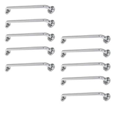 Imagem de Alça de Apoio Inox 40cm Barra Kit 10 Unidades Banheiro Box Idoso Cadei