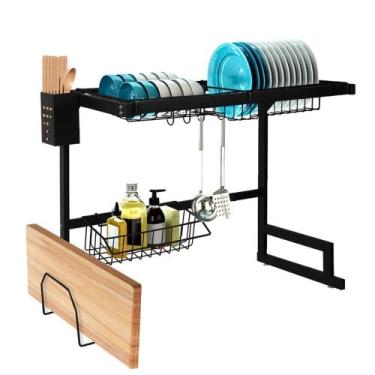 Imagem de Combo Cozinha Suspensa Escorredor Louca Porta Potes Preto - Open Star,
