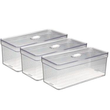Imagem de Kit 3 Organizadores Transparente Com 3 Telas Retangular Grande - PLAST