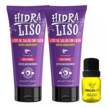 Imagem de 2 Hidraliso Progressiva de Chuveiro Liso de Salão em Casa + Argan Oil 