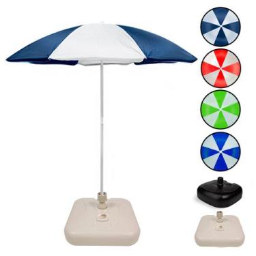 Imagem de Guarda-Sol Praia Camping Piscina Pescaria 1.8m FPS 70 Poliéster + Base