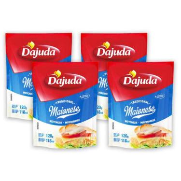 Imagem de 4Un Maionese DAjuda 120G Para Hamburguer Hot Dog Lanches Petiscos Past