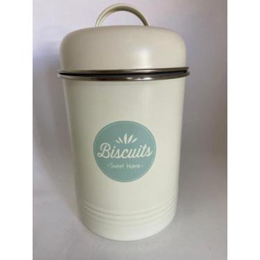 Imagem de Pote Hermético Aco Galvan Biscuits Com Tampa Branco 2150ml 23,4X13,8cm