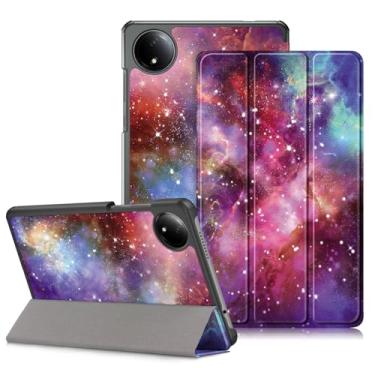 Imagem de DINGGUAGUA Capa compatível com Xiaomi Redmi Pad SE 22.1 cm 2024, leve, suporte de três dobras, capa inteligente fina, Galaxy