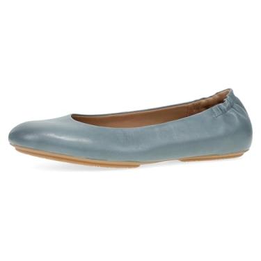 Imagem de Dansko Sapatilhas femininas Mollie Slip-On Ballerina – Plataforma embutida com suporte de arco – Calçado versátil casual a elegante – Sola de borracha leve, Jeans, 37