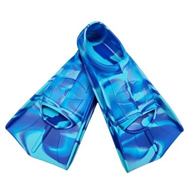 Imagem de Fadgesy Barbatanas de treinamento de natação, nadadeiras de silicone confortáveis para natação e mergulho, tamanho adequado para crianças meninos adultos (médio, área do mar azul)