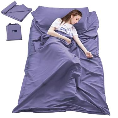 Imagem de Forro para saco de dormir para viagem e acampamento, lençol leve para hotel, saco de dormir compacto, leve, respirável, forros quentes e espaçosos para acampamento, albergues juvenis piquenique, sacos compactos para adultos