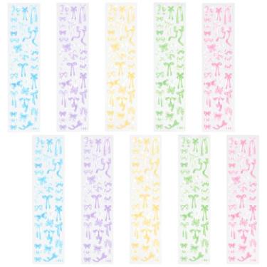 Imagem de ANATTASOUL Adesivos de laço de desenho animado colorido para scrapbook fitas coreanas conjunto de adesivos decorativos para photocards fita borboleta photocard deco fichário álbum artes artesanato