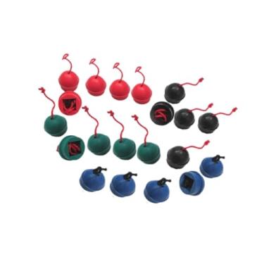 Imagem de kowaku 20x Suportes de giz de bilhar Bolso de borracha com cordão Mistura de cores Ferramenta prática Suportes de giz de taco de bilhar Estojo de giz Bilhar