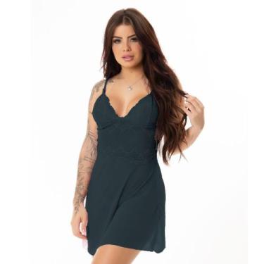 Imagem de Camisola Tule Feminina Renda Transparênte Sexy Sem Bojo Vestido de Dor