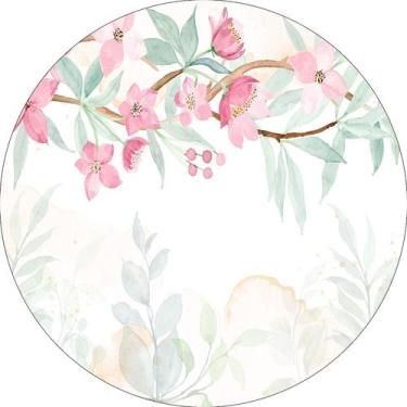 Imagem de Painel De Festa Redondo 1,50x1,50 - Jardim Floral Primavera Suave 035 