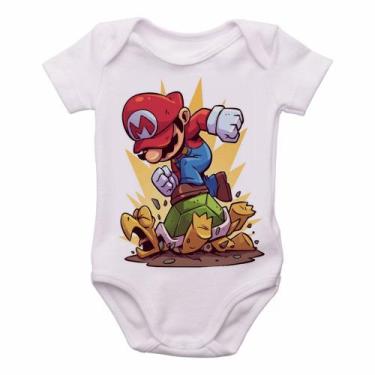 Imagem de body nenê criança roupa bebê Mario Bros - Empório Dutra, G   ( 4-8 Mes