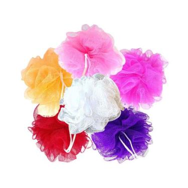 Imagem de Kit 6 Unidades Esponja Bucha Para Banho Fofinha Nylon - Evol Clean