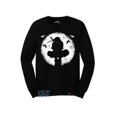 Imagem de Camiseta Manga Longa Itachi Uchiha Blusa Preta Naruto Anime - KING OF 