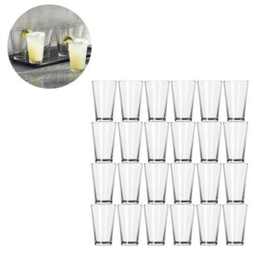 Imagem de Kit 24 Copos Londres 240ML Vidro Redondo Resistente Agua Suco - PRATIC