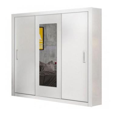 Imagem de Guarda Roupa Casal Bahia 3 Portas Espelho Carioca Branco - CARIOCA MÓV
