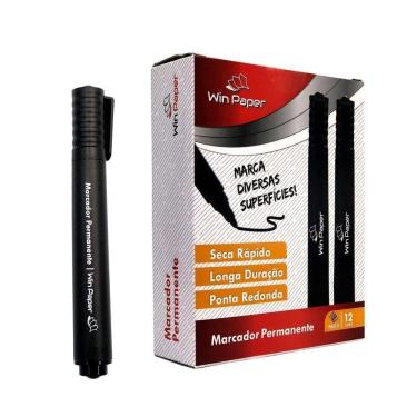 Imagem de Caneta Marcador Permanente Retroprojetor Pacote 12 Unidades Cor Preto