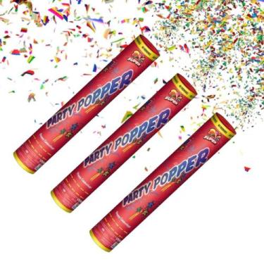 Imagem de Kit 3 Lança Confete Festa Varias Cores Réveillon Carnaval - Bwx