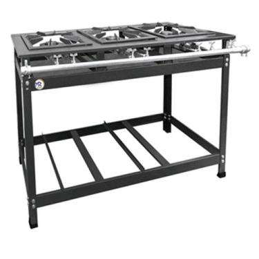 Imagem de Fogão Industrial 3 Bocas Duplas Luxo Baixa Pressão MR Fogões 40x40 P8