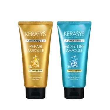 Imagem de Kit Kerasys Advanced Ampoule Máscaras 10x (Moisture + Repair) 300ml 