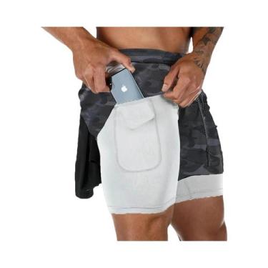 Imagem de Shorts de Corrida 2 em 1 Masculino - Elástico, Secagem Rápida, com Bol