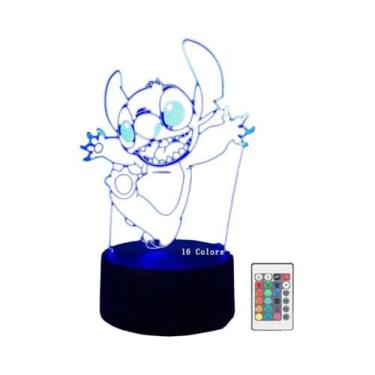 Imagem de Abajur Noturno 3D Stitch USB - Touch e Controle Remoto - Decoração Dis