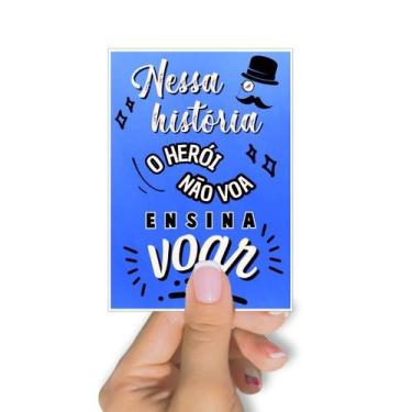 Imagem de 50 Cartões Agradecimento  O Herói Não Voa  Dia dos Pais  Tam 7 x 10 cm