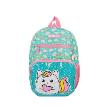 Imagem de Mochila infantil Bolt Gato Verde Água - Xtrem