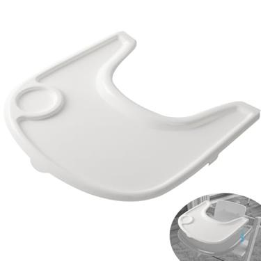 Imagem de LuQiBabe Capa de bandeja de cadeira alta compatível com cadeira Stokke Tripp Trapp com suporte de copo - superfície lisa e forte sucção - feita com plástico seguro para alimentos (BPA BPS BPF livre de