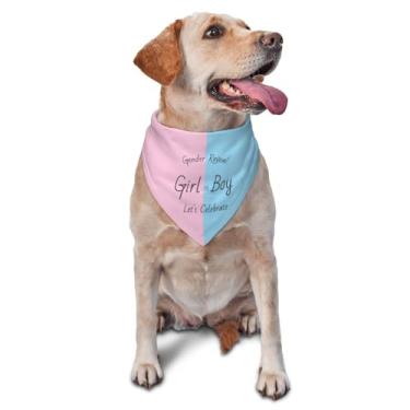 Imagem de vercosee He Or She What Will It Be? Gênero Revelar/Baby Announcement Dog Bandana, lenço de pescoço para animais de estimação uso diário adereço de foto suprimentos de festa (revelação de gênero)
