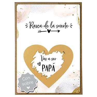 Imagem de Jolicoon Tarjeta de rascar Vas a ser papá con sobre - Anunciar embarazo papá