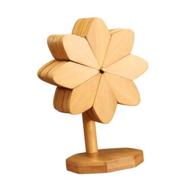 Imagem de WeiLaiKeQi 4 pçs esteiras de mesa de bambu proteção de mesa ornamento reutilizável anti deslizamento esteiras bebida porta-copos para pote pratos presente de, Cor de Madeira