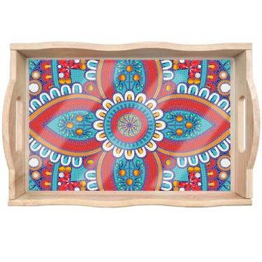 Imagem de DIY Diamond Art Tray with Handle 5D Diamond Art Painting Plate Creative Design Handmade Wooden Tray 13.8x9.6 Inches (J4)