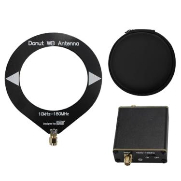 Imagem de GOOZEEZOO Antena Donut WB, GOOZEEZOO 10 kHz - 180 MHz Mini antena loop para rádio amador adequada para todos os modelos de rádios, walkie talkies, SDR com conversor de baixa impedância bateria
