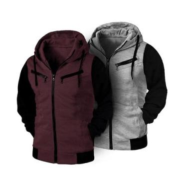 Imagem de Kit 02 Blusas De Frio Com Capuz Casaco Mmasculino e Feminino Ramazzoni