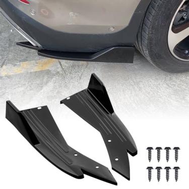Imagem de JSCARLIFE Lábio do para-choque traseiro do carro, aba protetora universal ABS, tira spoiler saia lateral protetor antiarranhões (preto)
