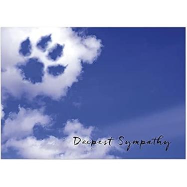 Imagem de 25 cartões de simpatia de animais de estimação - design de nuvem com estampa de pata - 26 envelopes brancos - FSC Mix