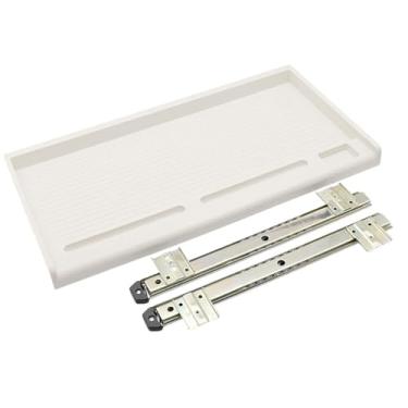 Imagem de Esquirla Sob o computador PC PC Gaveta de teclado Slide Off Platform Substituição Facilmente instale, White 35mm W Rail