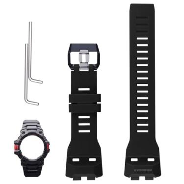 Imagem de XIW Pulseira de relógio de resina compatível com Casio GBD-100 GBD-100SM GBD100 para homens, pulseira feminina (pulseira preta)