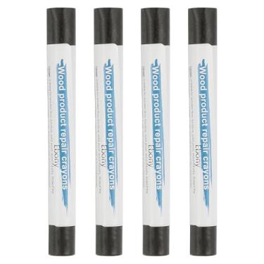 Imagem de PATIKIL Giz de cera para reparo de móveis, 4 peças de bastões de enchimento de madeira de cera de madeira para arranhões Mesas de furos de piso de madeira,