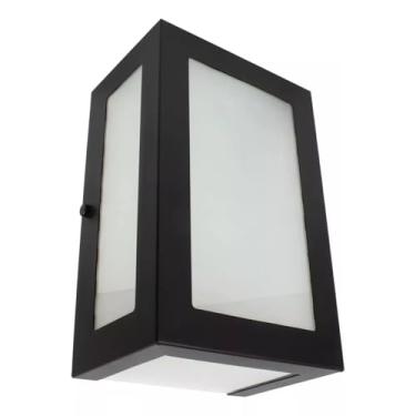 Imagem de Arandela Retangular 5 Vidros Preta Aluminio Bocal E27